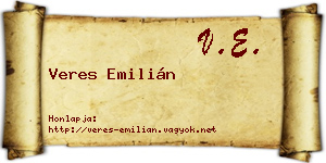 Veres Emilián névjegykártya